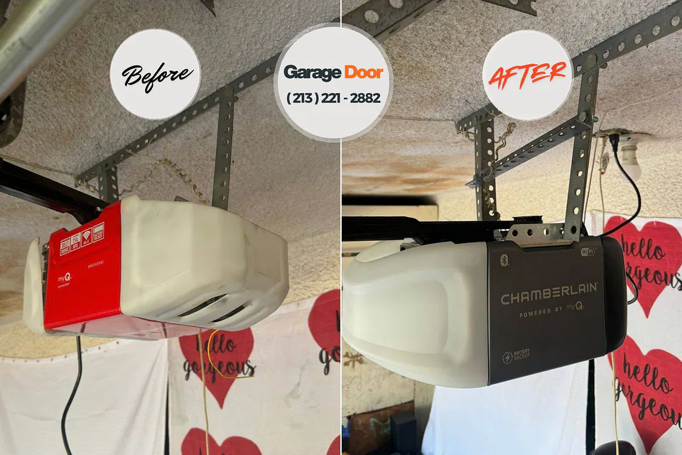 Before and after: garage door repair Morton, PA